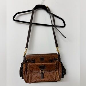 Vintage Dooney & Bourke Ostrich Leather Crossbody Purse